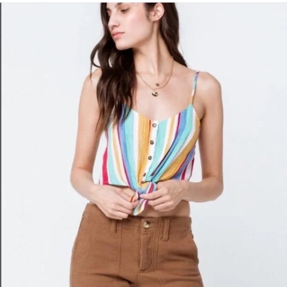 Good Luck Gem Crop Top Striped Sz Small - Picture 7 of 7